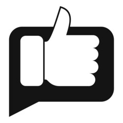 Thumb up product evaluation icon simple vector. Star feedback