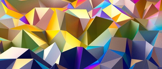 Multicolor abstract background banner of triangles , all the colors of the rainbow