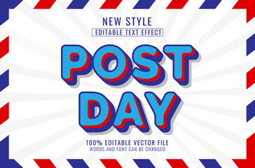 Post Day Text Effect editable text style premium vector