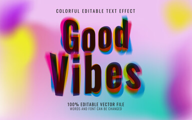 Good vibes text effect Premium Vector