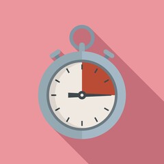 Stopwatch icon flat vector. Stop clock