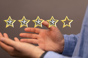 ranking and rating with businessman is touching virtua