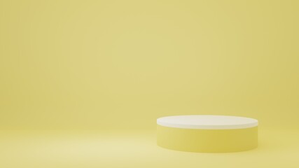 White Product Stand in green room ,Studio Scene For Product ,minimal design,3D rendering	
