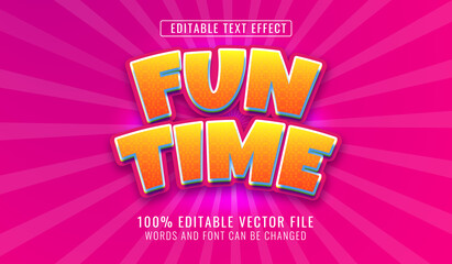 Fun Time Text effect, Editable text style premium vector