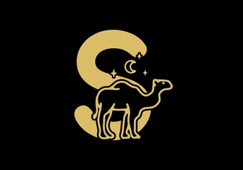 brown color of S initial letter with camel shape