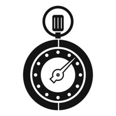 Chronometer icon simple vector. Stopwatch clock