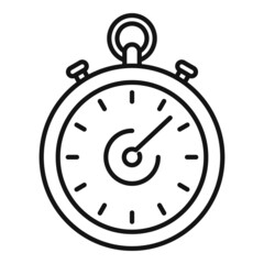 Stop clock icon outline vector. Stopwatch timer