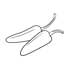 Chilli Pepper Hot Spicy Sweet Potato Line Art Logo Vegetable Vege Vegan Health Healthy Food  