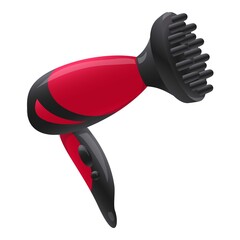 Salon hair dryer icon cartoon vector. Blow hairdryer