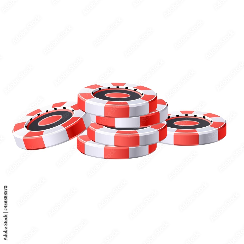 Canvas Prints Casino game chips icon cartoon vector. Poker chip