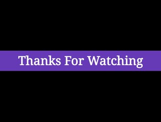 Thanks for watching button on black background 