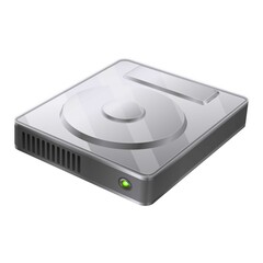 Fototapeta premium Computer hard disk icon cartoon vector. Memory drive