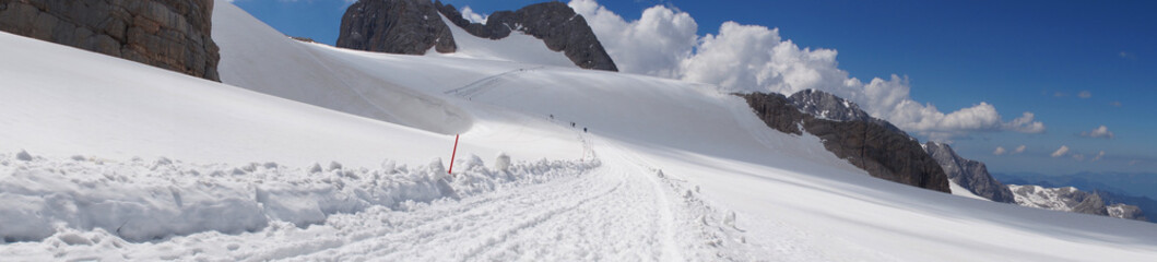 Beautiful snowy Dachstein mountain in Austria