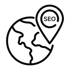 local seo outline design, SEO and web flat design for mobile concepts and web apps. Collection of modern infographic logo and pictogram.