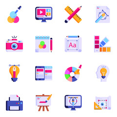 Collection of Designing Flat Icons 

