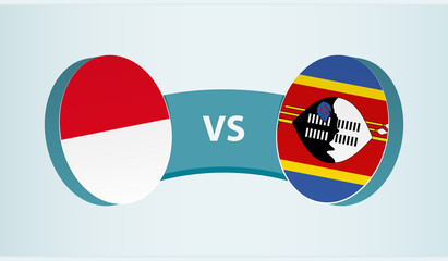 Monaco versus Swaziland, team sports competition concept.