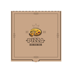 cardboard pizza box illustration isolated on white background