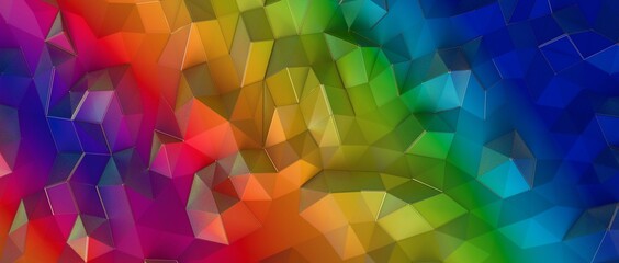 Abstract crystal background with refracting light and highlights in purple and yellow colors