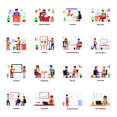 Flat Illustrations of Business Communication 

