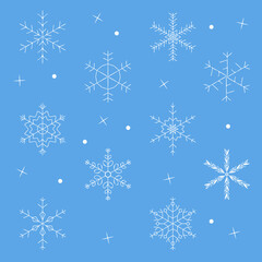 Fototapeta na wymiar Set of snowflake winter. Design element. Flat vector illustration