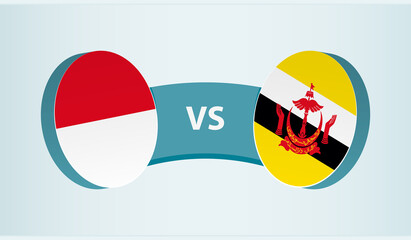 Monaco versus Brunei, team sports competition concept.