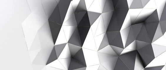 Abstract triangles background. Geometric white and gray pattern