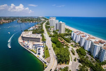 Peel and stick wall murals Naples Aerial Drone of Lake Boca Raton 