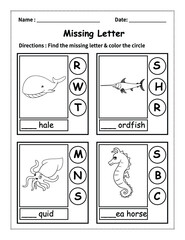 Missing Letter Worksheets, Missing Alphabet Worksheets