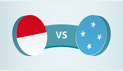 Monaco versus Micronesia, team sports competition concept.