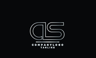 Abstract Letter Initial AS SA Vector Logo Design Template