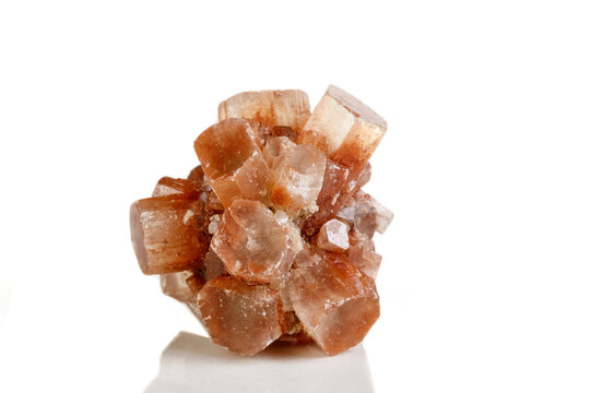 Macro mineral stone Aragonite on a black background