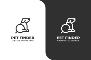 Pet Finder Detective Monoline Logo