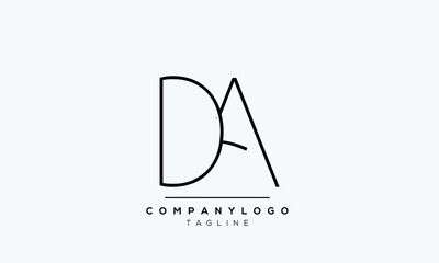 Abstract Letter Initial DA AD Vector Logo Design Template.