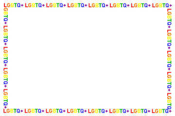 frame with  LGBTQ+ Pattern background.Lesbians and gays community .