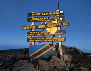Mount Kilimanjaro sign camp mountain hiking