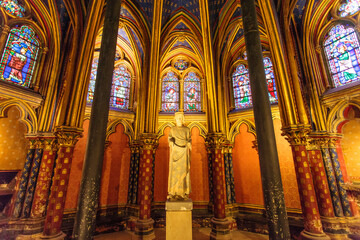 Fototapeta na wymiar Interior of the Sainte Chapelle, Ile de la Cite in Paris, France, Europe