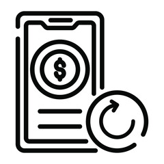 refund outline design, SEO and web flat design for mobile concepts and web apps. Collection of modern infographic logo and pictogram.
