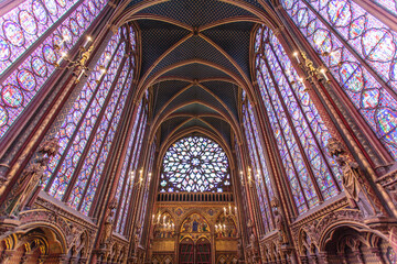 Obraz premium Interior of the Sainte Chapelle, Ile de la Cite in Paris, France, Europe