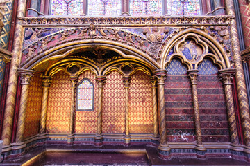 Obraz premium Interior of the Sainte Chapelle, Ile de la Cite in Paris, France, Europe