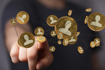 videoconference group of people talking in social network