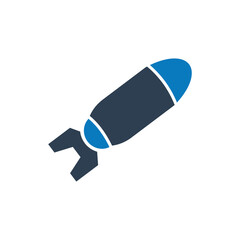 Air bomb flat style vector icon. Simple editable illustration usable for web and print items