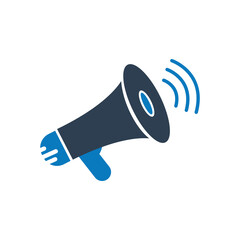 Megaphone flat style vector icon. Simple editable illustration usable for web and print items