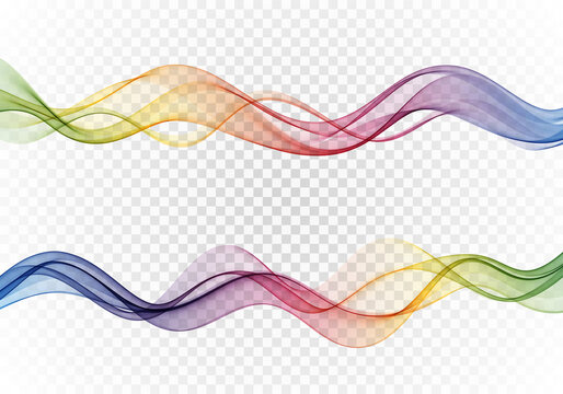 Abstract flow of colored waves .Vector background wave color spectrum Set