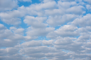 Blue sky with white clouds in the morning.