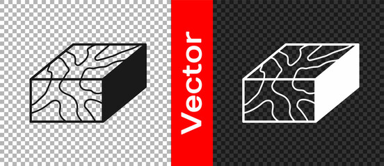 Fototapeta premium Black Wooden beam icon isolated on transparent background. Lumber beam plank. Vector