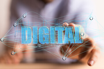 Big data and artificial intelligence concept. Machine learning and cyber mind domination