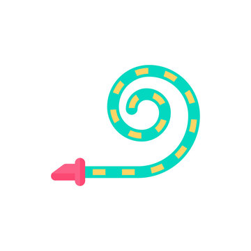 Party Blower Vector. Trumpets for birthday parties