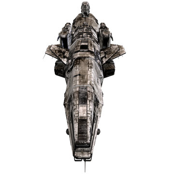 3D-illustration of an alien starship