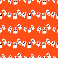 cartoon Ghost Seamless pattern background,Halloween wallpaper concept, gift wrap vector illustration