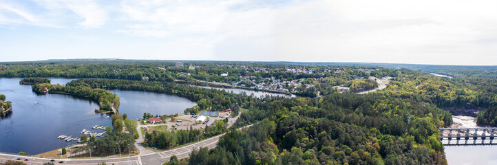Fototapeta na wymiar Aerial View of Shawinigan from La Cite de l'Energie